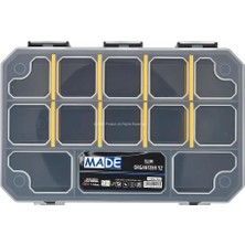 Slim Organizer 12 Bölmeli, Şeffaf, Düzenleyici Kutu, Polipropilen Malzeme, Çekmece Içi ve Masaüstü Kullanım Için, Hafif Taşınabilir, Saklama Kutusu