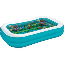 3D Undersea Adventure Şişirilebilir Oyun Havuzu 2,62 M x 1.75 M x 51 cm
