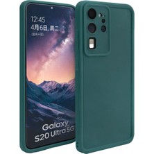 Fenza Samsung Galaxy S20 Ultra Uyumlu Yeşil Renkli Mat Silikon Telefon Kılıfı