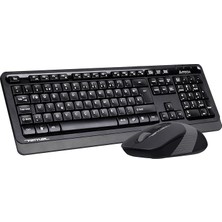 Tech FG1010 2.4g Q Türkçe Fn-Multimedya Klavye+Optik 2000DPI Mouse Siyah/gri Kablosuz Set