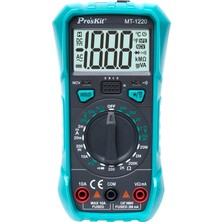 Pro's Kit Ten, Proskit MT-1220 Dijital Multimetre | Ncv, Kapasitans, Sıcaklık Ölçer Profesyonel Ölçüm Cihazı