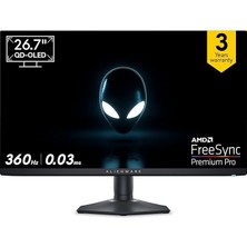 AW2725DF 27 Inç Qhd (2560 x 1440) Oyun Pc Ekranı, 360 Hz, Qd Oled, 0,03 Ms, Amd Freesync Premium Pro,%99,3 Dcı-P3, HDR400, Usb-C, 2x Displayport, Hdmı, 4x Usb, 3 Yıl Garanti