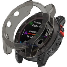 Caseonn Garmin Fenix 7x Pro Solar Kılıf Darbeye Dayanıklı Kasa Koruyucu Esnek Silikon Füme