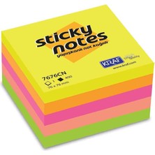 Yapışkanlı Not Kağıdı Küp 76X76 400 Yp Neon 7676CN