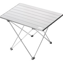Full Alüminyum Katlanır Kamp Sehpası, Piknik, Bbq, Balıkçılık, Doğa Aktiviteleri, Plaj Için Kolay Taşınabilir Kompakt Outdoor Ultra Hafif Kamp Masası Orta Boy - Gümüş