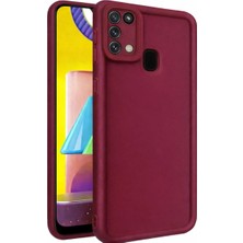 Fenza Samsung Galaxy M31 ve M21S ve F41 Uyumlu Bordo Renkli Mat Silikon Telefon Kılıfı