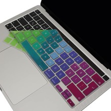 MacBook Klavye Koruyucu Kılıf Türkçe Q Uk-Ters L- Enter Tipi Touchbar Pro 13INÇ M1,m2 A2251,A2289,A2338 -Pro 16 Inç A2141 Uyumlu, Ultra Ince Klavye Filmi Pembe Yeşil