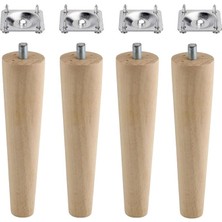 Ahşap Mobilya Koltuk Kanepe Sehpa Masa Ayağı Ayakları M8 Civatalı 15 cm + Bağlantı Aparatlı 8'li Set