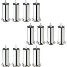 Adet Mobilya Kanepe 15 cm Baza Koltuk Destek Ayağı M8 Civata Ince Diş Krom Ayak Yükseltici