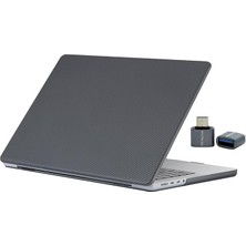 MacBook Pro 16,2 Inç Sert Kapak Kılıf A2485 A2780 A2991 A3403 A3186 Uyumlu | M1 M2 M3 M4 Pro/max Karbon Fiber Tpu 360° Koruma Siyah