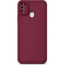 Fenza Samsung Galaxy M21 ve M30S Uyumlu Bordo Renkli Mat Silikon Telefon Kılıfı