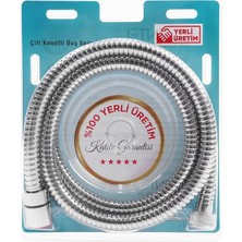 Çift Kenetli Duş Hortumu Spirali (%100 Yerli - 1. Sınıf Kalitede) (Gri)