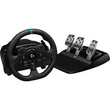 G G923 Driving Force Yarış Direksiyonu, Aşamalı Fren Pedalı, Alüminyum, Çelik ve Deri Yapı, Ps3/ps4/ps5/pc ile Uyumlu, Trueforce Teknolojisi, Aşamalı Fren Pedalı, Siyah