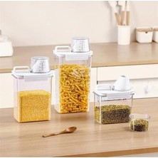 Home Mika Sızdırmaz Ölçekli Deterjan ve Kuru Bakliyat Saklama Kabı, Çok Amaçlı, Gıda Güvenliği ve Hijyen Için Ideal, Mutfak ve Çamaşır Odası Düzenleyici (1800 Ml)