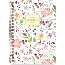 Color A5 (15 * 21) Spiralli Akademik Ajanda - Çiçek