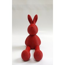 Blurix Tavşan Figürlü Telefon Tutucu Stand – Masaüstü, Dekoratif ve Hediyelik Cep Telefonu Standı - Kırmızı