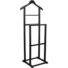 Ahşap Dilsiz Uşak Siyah Renk Ikili Ayaklı Askı