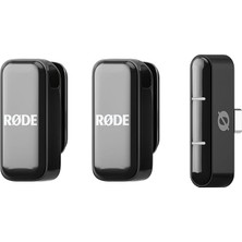 Wireless Micro - Akıllı Telefon ve Bilgisayar Uyumlu Kompakt Kablosuz Mikrofon Seti, Şarj Kutulu, Iki Verici, Bir Alıcı, Usb-C, Siyah