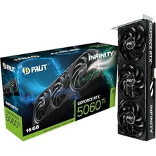 Palit Geforce RTX5060TI Infinity 3 16GB 128BIT GDDR7 Ekran Kartı Fanlı Soğutma ve 1000 MHz Çekirdek Hızı NE7506T019T1-GB2061S