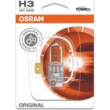 H3 12V 55W Orijinal Halojen Far Ampülü, 1 Adet Blister Ambalaj