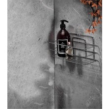 Haus Yapışkanlı Banyo Düzenleyici Şampuanlık Duş Rafı Krom Tş-01