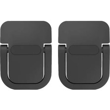 Metal 2 Adet 5mm 3m Yapışkanlı Katlanabilir Ultra Mini Laptop Standı,portatif Taşınabilir Siyah