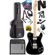 TLX-60BK-50AMP Telecaster Maple Klavye Hh 50W Amfili Elektro Gitar Seti