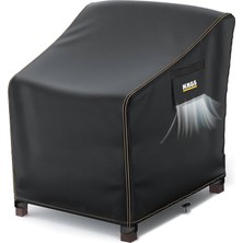 Tek Kişilik Bahçe Koltuk Örtüsü, Koruma Kılıfı, Su Geçirmez Açık Hava Bahçe Mobilya Kılıfları, Dış Mekan Sandalye Kılıfı Örtü Branda, Ağır Hizmet Tipi, 80-85-90CM - Siyah