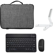 Ipad 6-7-8-9 Nesil 10.2 Inch Tablet Çanta + Bluetooth Klavye + Mouse + Tablet Standı - AL8112