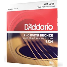 EJ24 Akustik Gitar Tel Seti, Phosphor-Bronze, True Medi