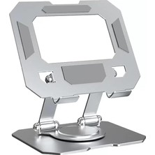 Tablet Standı 360 Derece Dönebilen Tablet Stand Katlanabilir Metal Tablet Tutucu Standı Tablet ve Telefon Tutucu Stant Tablet Tutucu Metal (Metalik Gri)