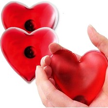 2 Adet Kalp Şeklinde El Isıtıcısı Sihirli Jel Isıtıcı Avcı Balıkçı Dağcı Mini Su Torbası Kalpli Cep Sobası(Kırmızı)