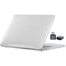 MacBook Pro 16.2 Inç Kılıf A3403 A3186 A2991 A2780 A2485 Uyumlu | M4 M3 M2 M1 Simli Kristal Parlak Sert Kapak Şeffaf Siyah Darbe Korumalı Hard Case Şeffaf