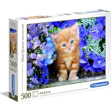 - 500 Parça Hq Collection Yetişkin Puzzle - Ginger Cat In Flowers