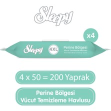Sleepy Perine Bölgesi Vücut Temizleme Havlusu 4X50 (200 Yaprak)