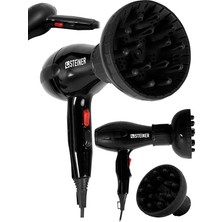 Alman 3800 Watt Professional Saç Kurutma Makinesi Ac Motor Fön Makinesi + Difüzör Başlık + 2 Adet Düz Başlık