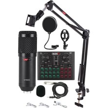 BM800 Live Set Efektli Ses Kartı Mikrofon Stand Kayıt Canlı Yayın Seti (Pc ve Telefon)