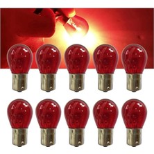 Adet 12V P21/5W Çift Duy Yakın Tırnak Kırmızı Renk Ampul BAZ15D