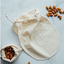 Süt Torbası Organik Yoğurt Süzme Kesesi Yıkanabilir Keten Kese Natural Tekstil Sütbezi