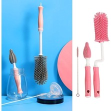 Silikon Uçlu Ekstra Yumuşak Kıllı Sağlam Kavanoz Bardak Şişe ve Biberon Temizleme Fırçası