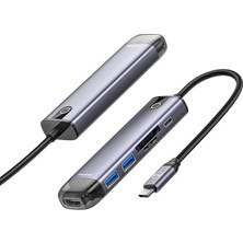 HU-7740 6in1 USB Hub Çoğaltıcı-Gri