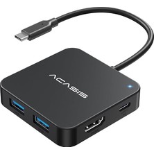 USB Hub, USB C Hub, USB Hub 3.0, 4K Hdmı, Pd 100W, 3 USB A 3.0 Portu, 1 Type-C 3.0 Portu, USB Dağıtıcı Adaptör, Macbook, Mac Mini, Surface Pro, Xps, Dizüstü Bilgisayar ve USB C Cihazları Için (0,5 Ft)