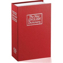 Kitap Görünümlü Kumbara Gizli Para Kasası Çelik Kilitli Kitap Kumbara Bordo