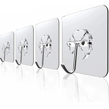 Haus Askı Askılık 10 Adet Güçlü Şeffaf Duvar Askısı Askılığı Yapışkan Vantuz Kanca Mutfak Banyo Aksesuar