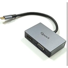 Q-Thv2 Type-C To Hdmı+Vga Çevirici