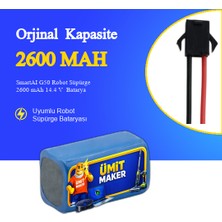 SmartAI G50 Robot Süpürge 2600 mAh 14.4 V  Batarya – Orjinal Uyumlu Uzun Ömürlü, Yüksek Performans Pil