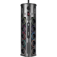 SP10AF 3m 1860 Joule 1.5mm 1 USB 1 Typec 2.1A/5V 16A 250V 3680W 10LU Akım Korumalı Priz