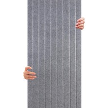 Akustik ve Dekoratif Lambiri Desenli Keçe Panel 45X90 cm / 2 Adet / 0,81 M² Gri