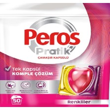 Peros Çamaşır Deterjanı Tableti (Kapsülü) Renkliler Için 50 Adet
