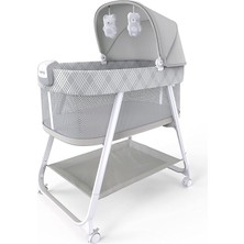 Lullanight Gem Bebek Yatağı, 4 Tekerlekli ve Hava Geçiren Kenarlı, Gri, 0-5 Ay, 7 Kg'a Kadar
